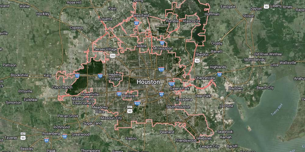 Houston area map areas served